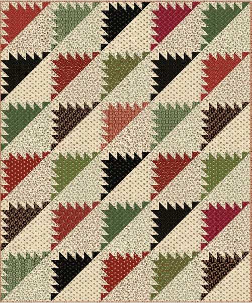 free quilt pattern - Heritage Red & Green Half Square Triangles Quilt Pattern by Marcus Fabrics