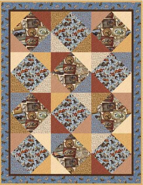 free quilt pattern Round Em Up Quilt by Quilting Treasures