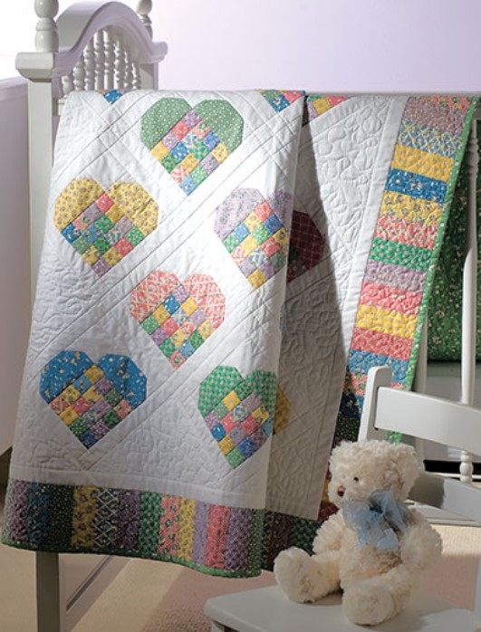 Scrap-Patch Hearts Quilt Pattern by Annie's Catalog- printable quilt pattern