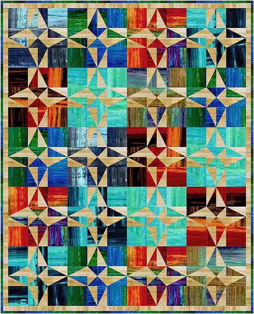 free quilt pattern Tonga Landscape Stripes Barn Quilt by Denise Russell for Timeless Treasures