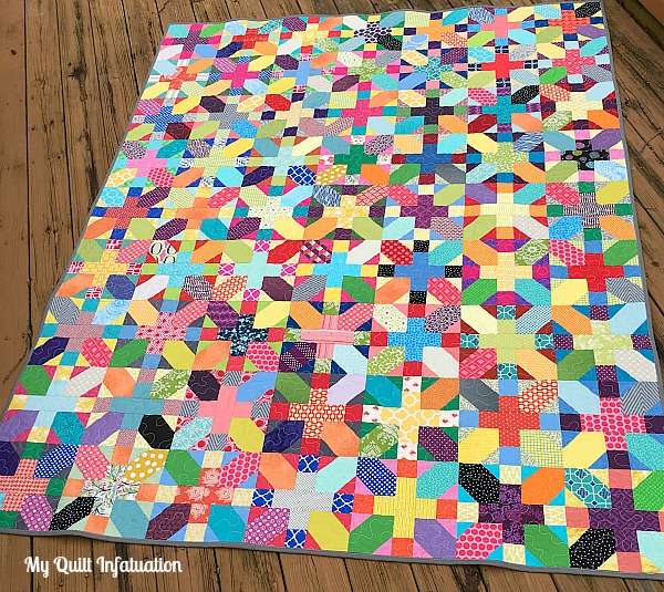 free quilt tutorial Scrappy X Quilt by Kelly of My Quilt infatuation