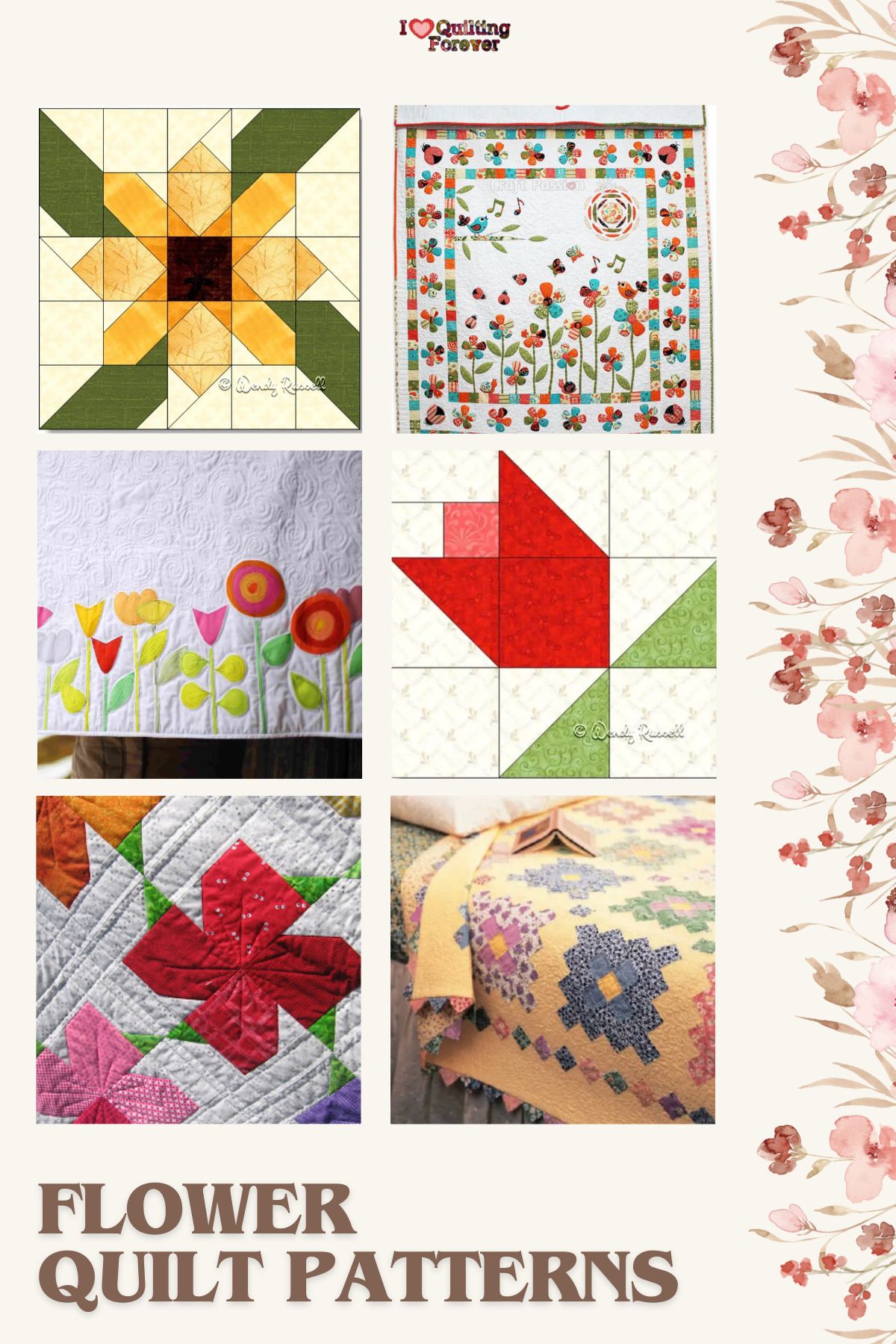 Top 15 Free Flower Quilt Patterns For Your Home (+6 Bonus Patterns For ...