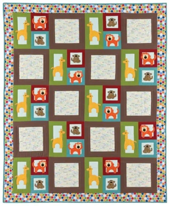 Free Quilt Pattern GO! Zoo Blocks Quilt by AccuQuilt