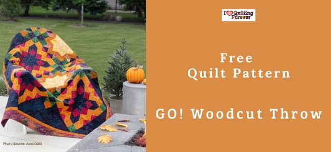 GO! Woodcut Throw Quilt pattern by AccuQuilt featured cover photo