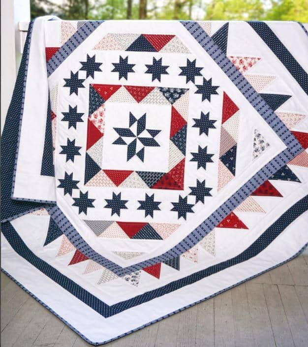 Stars and Stripes Celebration Quilt - printable and downloadable