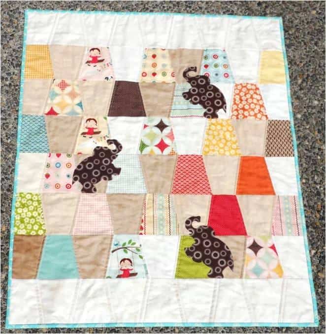 free quilt pattern - Charming Pachyderms Quilt by Letty of Happy Dance Quilting