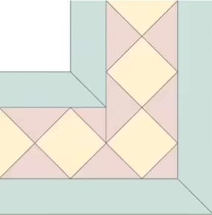 Diamond Star Squares Quilt Border Pattern - Free Quilt Border Pattern