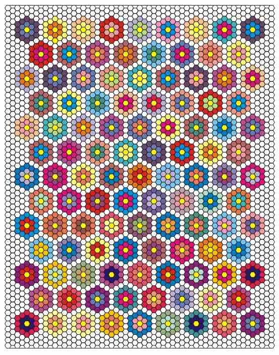 free quilt pattern - Double Ring Hexagon Quilt by Paper Pieces