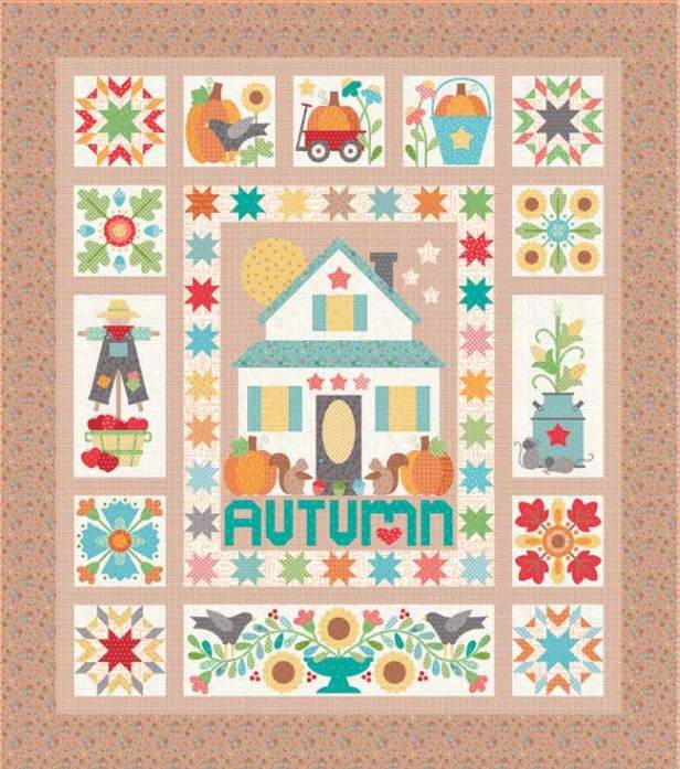 Free Quilt Pattern-  Autumn Love Sew Along by Lori Holt of A Bee in my Bonnet and Riley Blake Designs