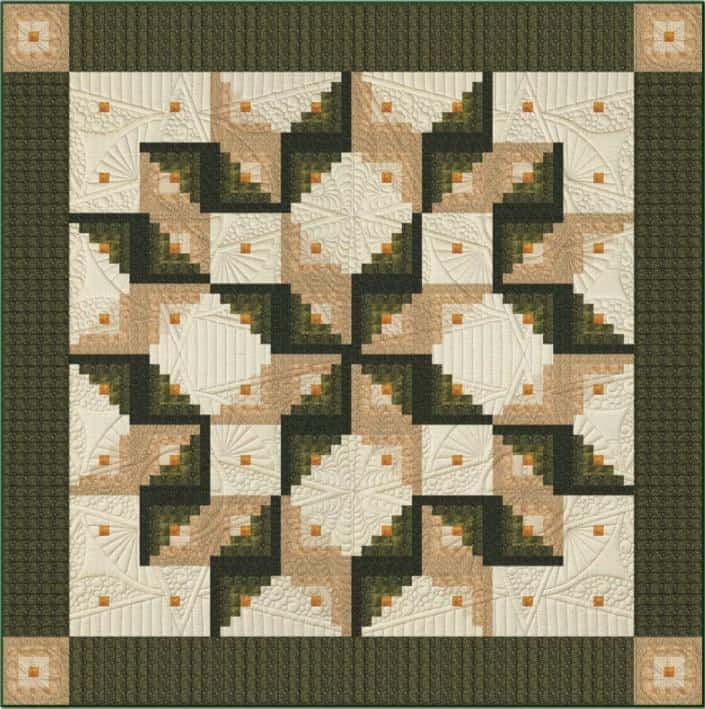Log Cabin Carpenter Star Quilt Pattern by Judit Hajdu