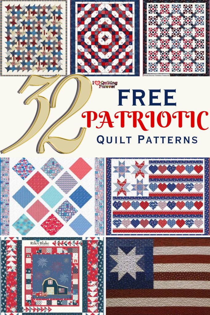 Patriotic Quilt Patterns Roundup 4 ILQF Pinterest