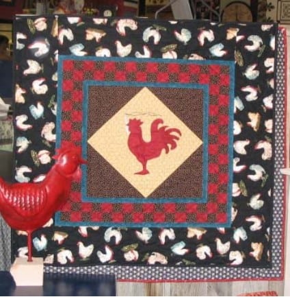 free quilt pattern - The Red Rooster Wall Hanging by BOM Quilts