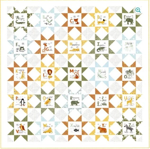 Alphabet Stars Quilt Pattern