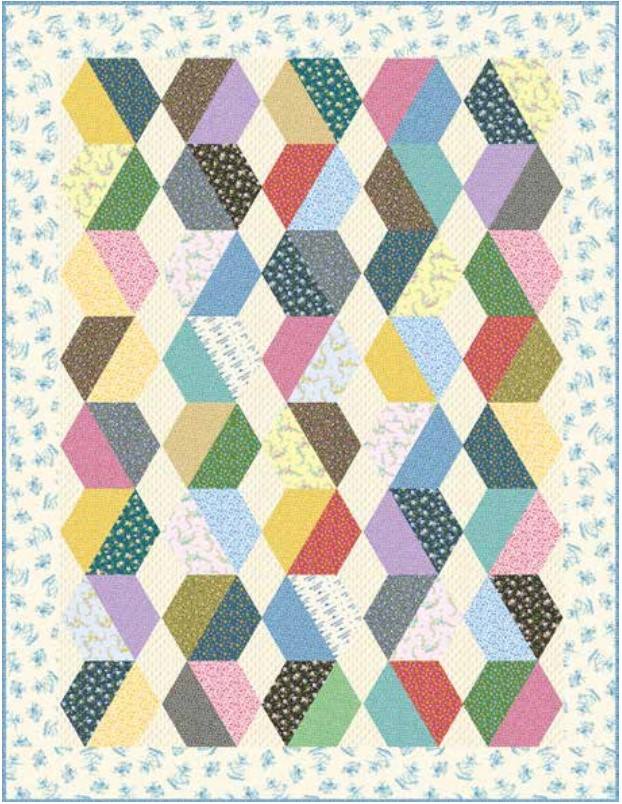 Basket of Eggs - free hexagon quilt pattern