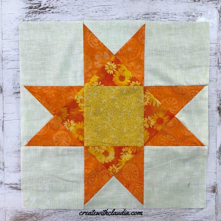 Free Quilt Pattern - Large Ohio Star Quilt Block by Create with Claudia