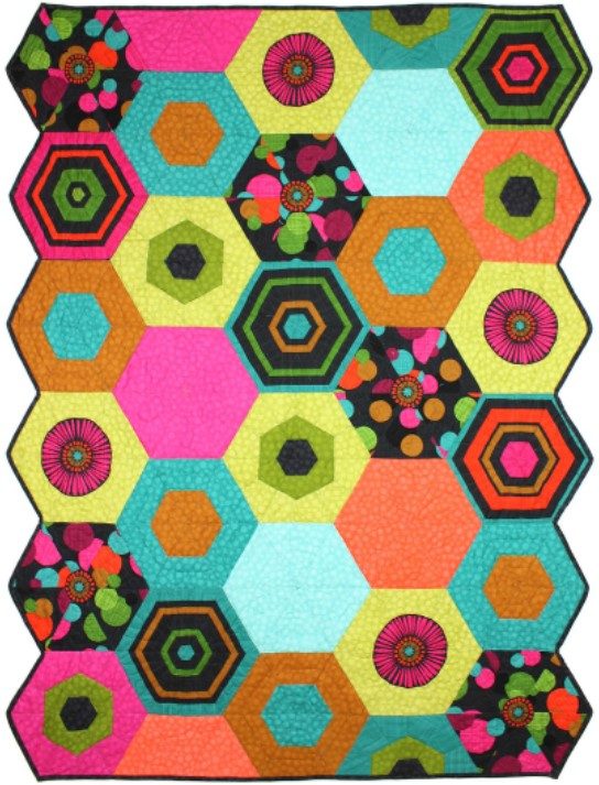 Hexagon Puzzle - free hexagon quilt pattern
