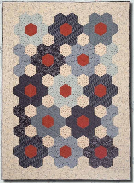 Japanese Hexagon - free hexagon quilt pattern
