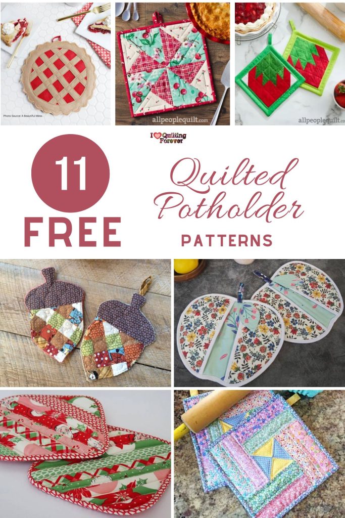 Quilted Potholder Patterns roundup ILQF Pinterest