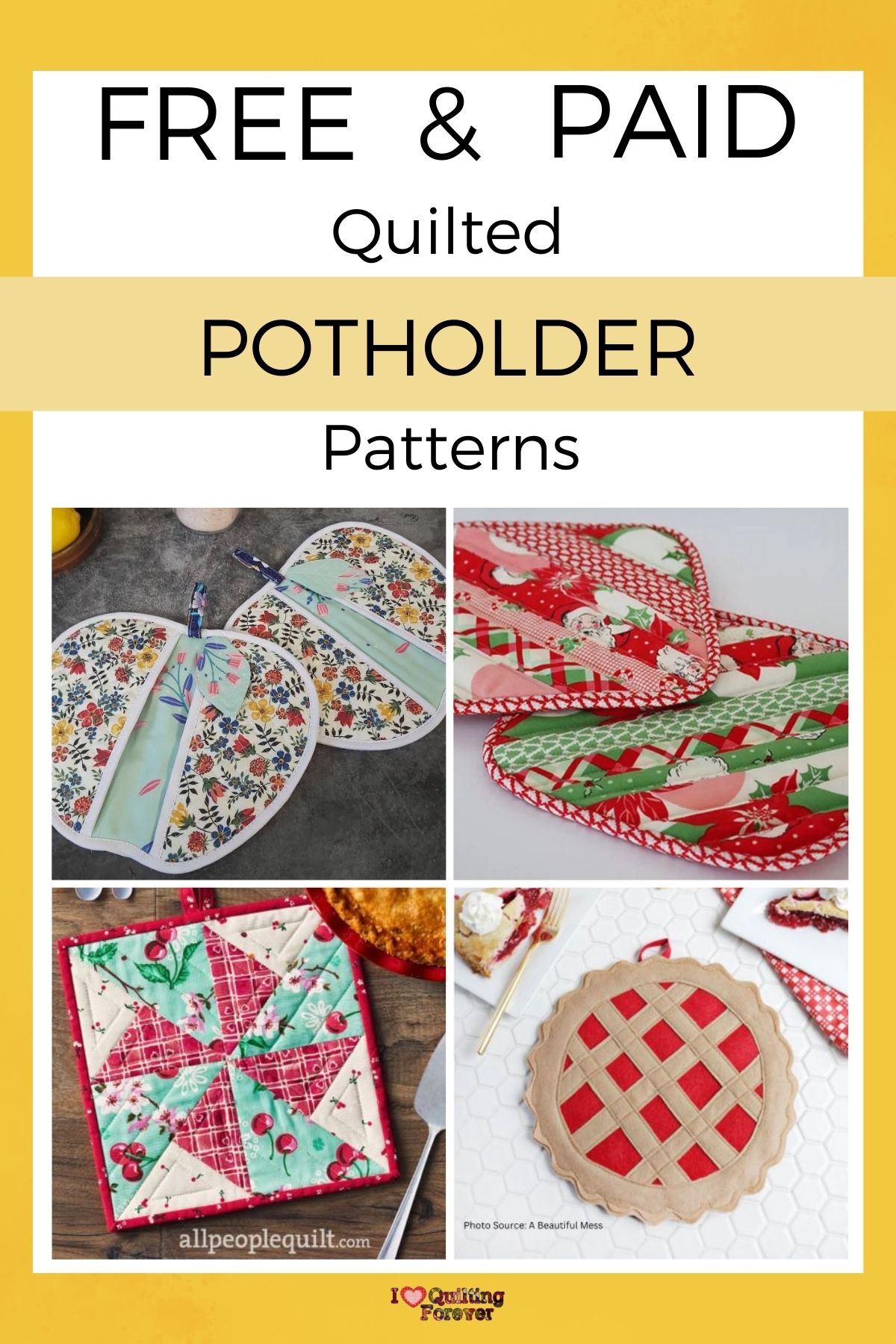 Top 11 Free Quilted Potholder Patterns (+10 Bonus Patterns For Sale ...