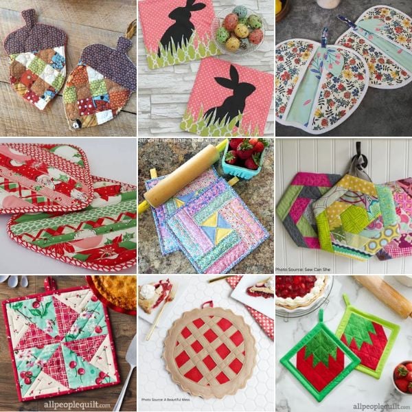 Quilted Potholder Patterns roundup ILQF featured cover