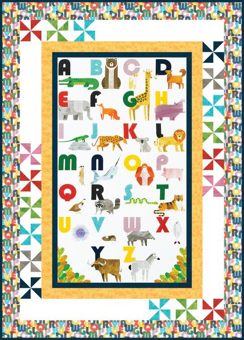 free ABC Quilt pattern - ABC Animals Pattern by Ariga Mahmoudlou for Robert Kaufman Fabrics