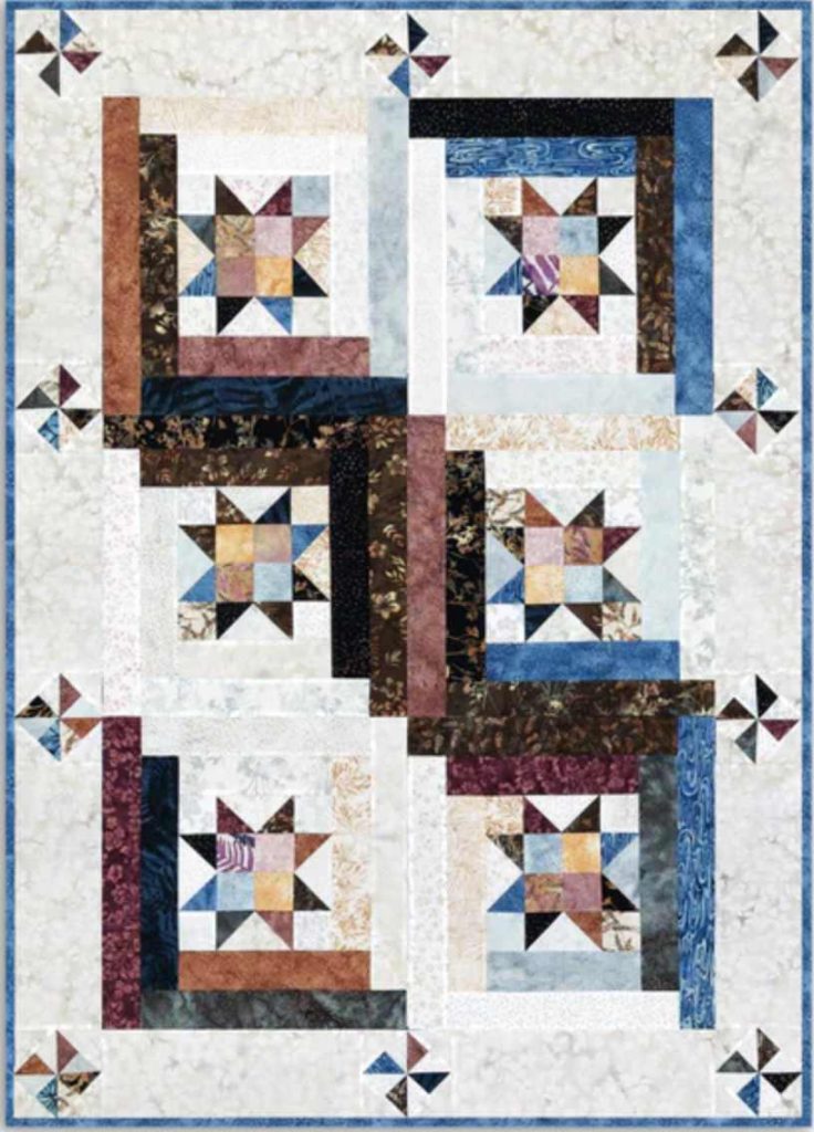 Starry Log Cabin Quilt - Free Quilt Pattern