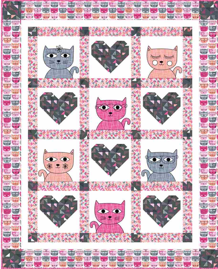 Hipster Kitties-Free Quilt Pattern by Heidi Pridemore - PDF download_