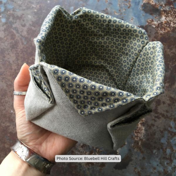Quilted Fabric Basket Idea from Bluebell Hill Crafts