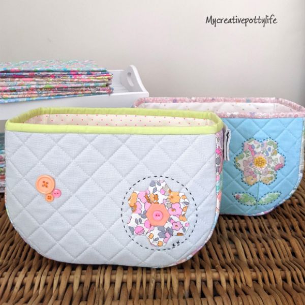 Quilted Fabric Basket Idea from My Creative Potty Life