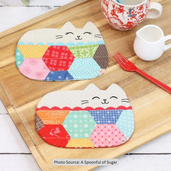 Sleepy Cat Coaster Quilt Pattern -etsy