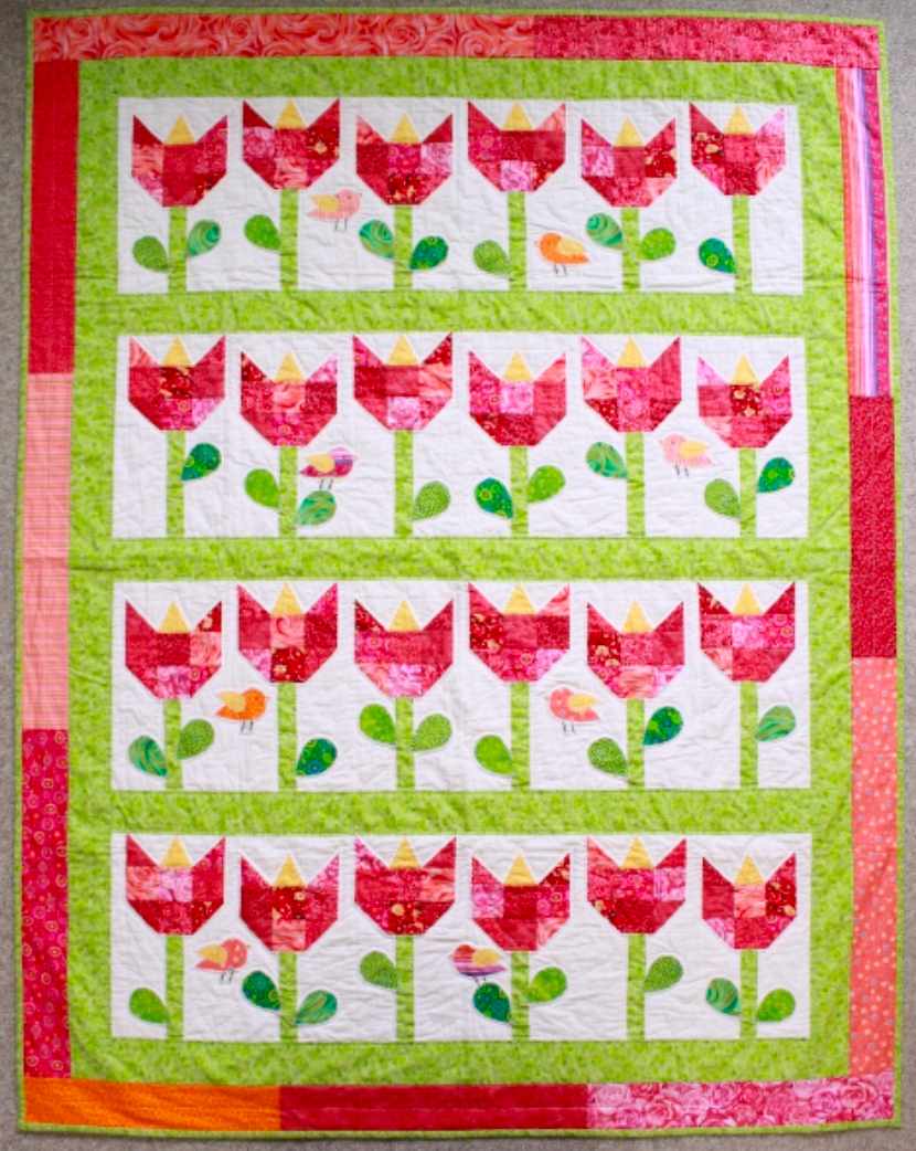 Tulip Quilt - free quilt pattern by Allspice Abounds_