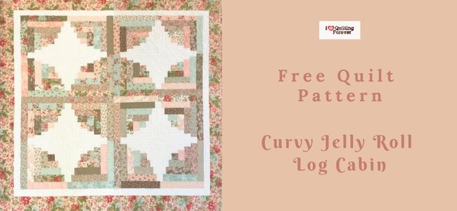 Curvy Jelly Roll Log Cabin - free quilt pattern featured cover - ILQF
