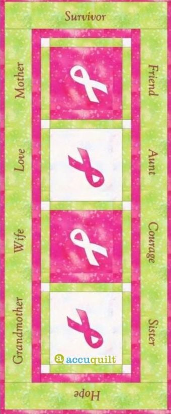 GO! Pink Ribbon Table Runner Quilt Pattern - free quilt pattern