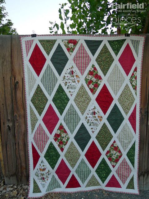 Anne of Green Gables Christmas Quilt - free argyle quilt tutorial_