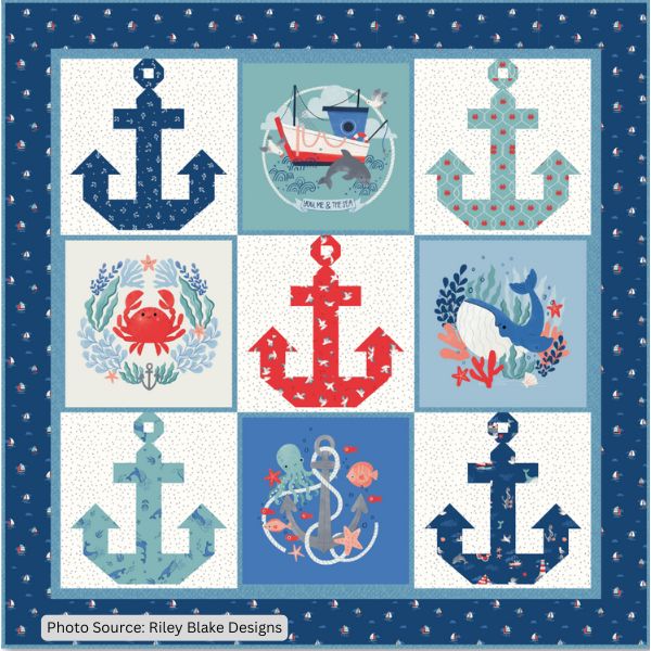 You Me and the Sea Panel Quilt - free quilt pattern