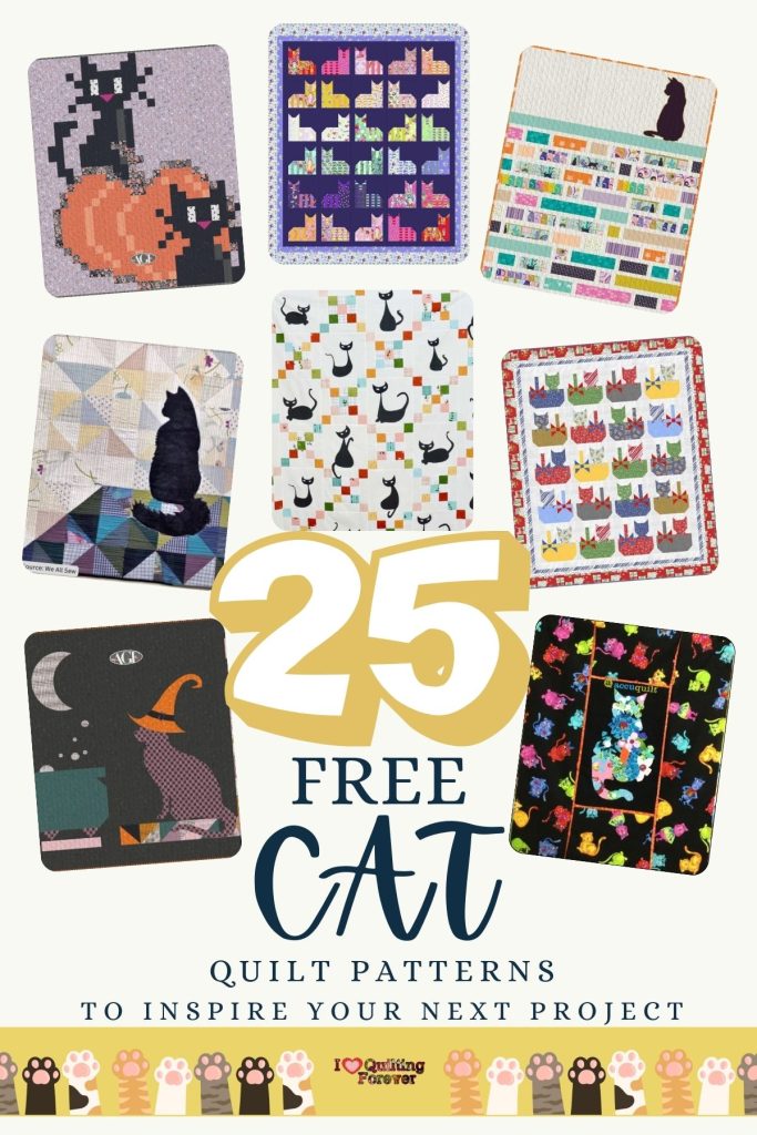 Cat Quilt Patterns Roundup 1 ILQF Pinterest