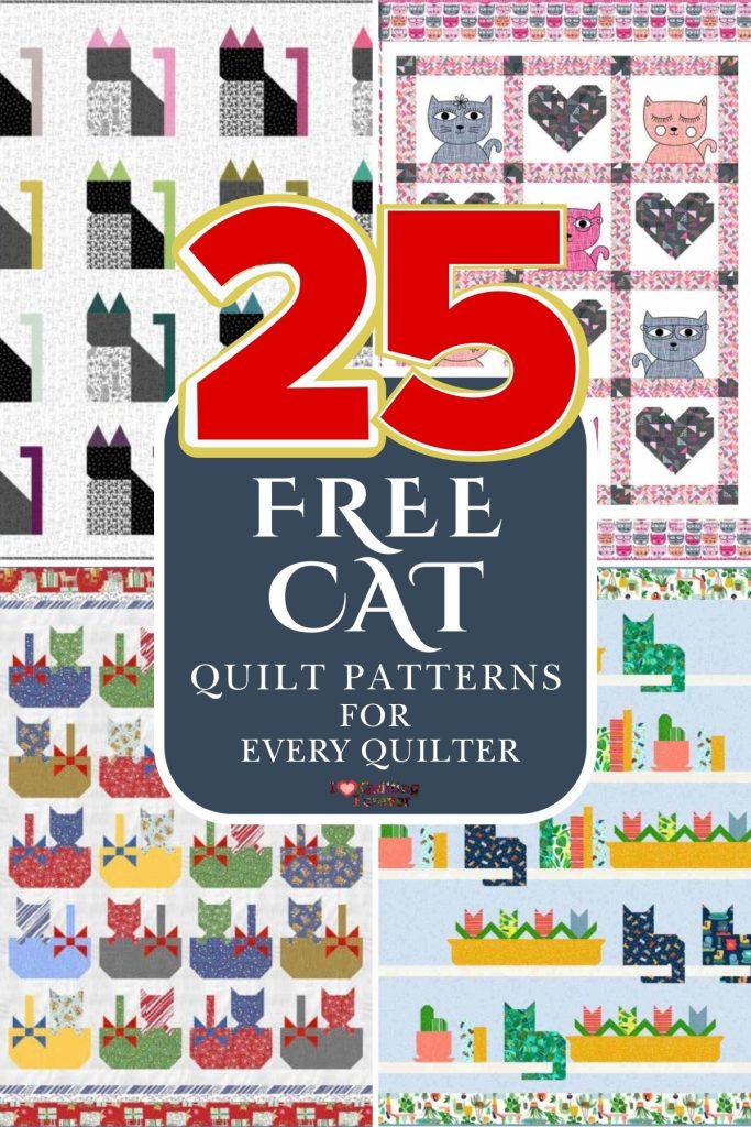 Cat Quilt Patterns Roundup 2 ILQF Pinterest