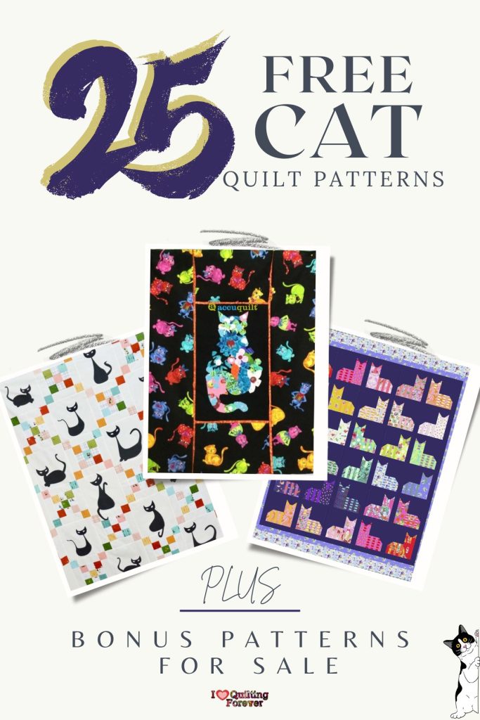 Cat Quilt Patterns Roundup 3 ILQF Pinterest