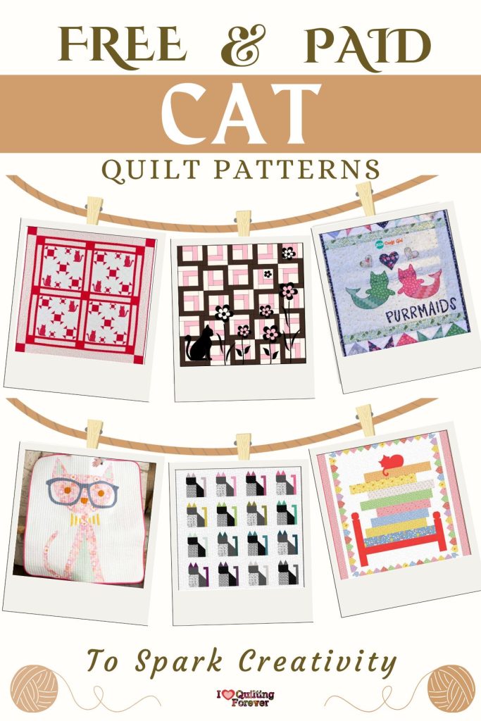 Cat Quilt Patterns Roundup 4 ILQF Pinterest