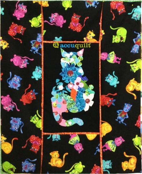 GO! Flower Kitty Cat - free quilt pattern