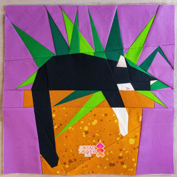 Kitty Plant Bed Quilt Block Pattern - etsy