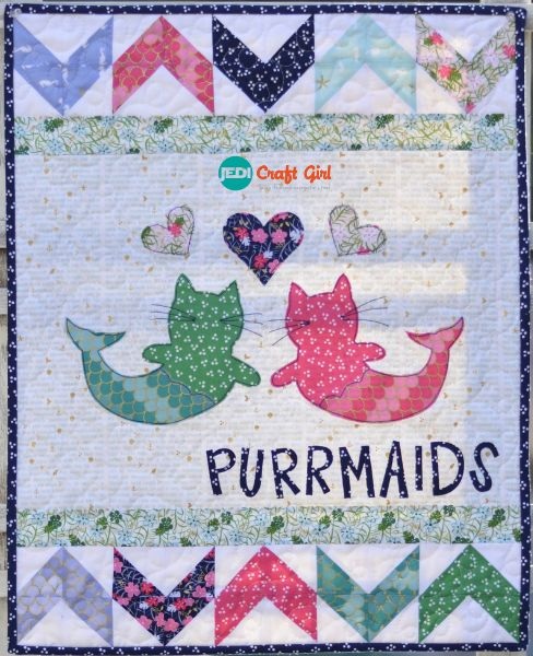 Purrmaids Mini Quilt - free quilt pattern