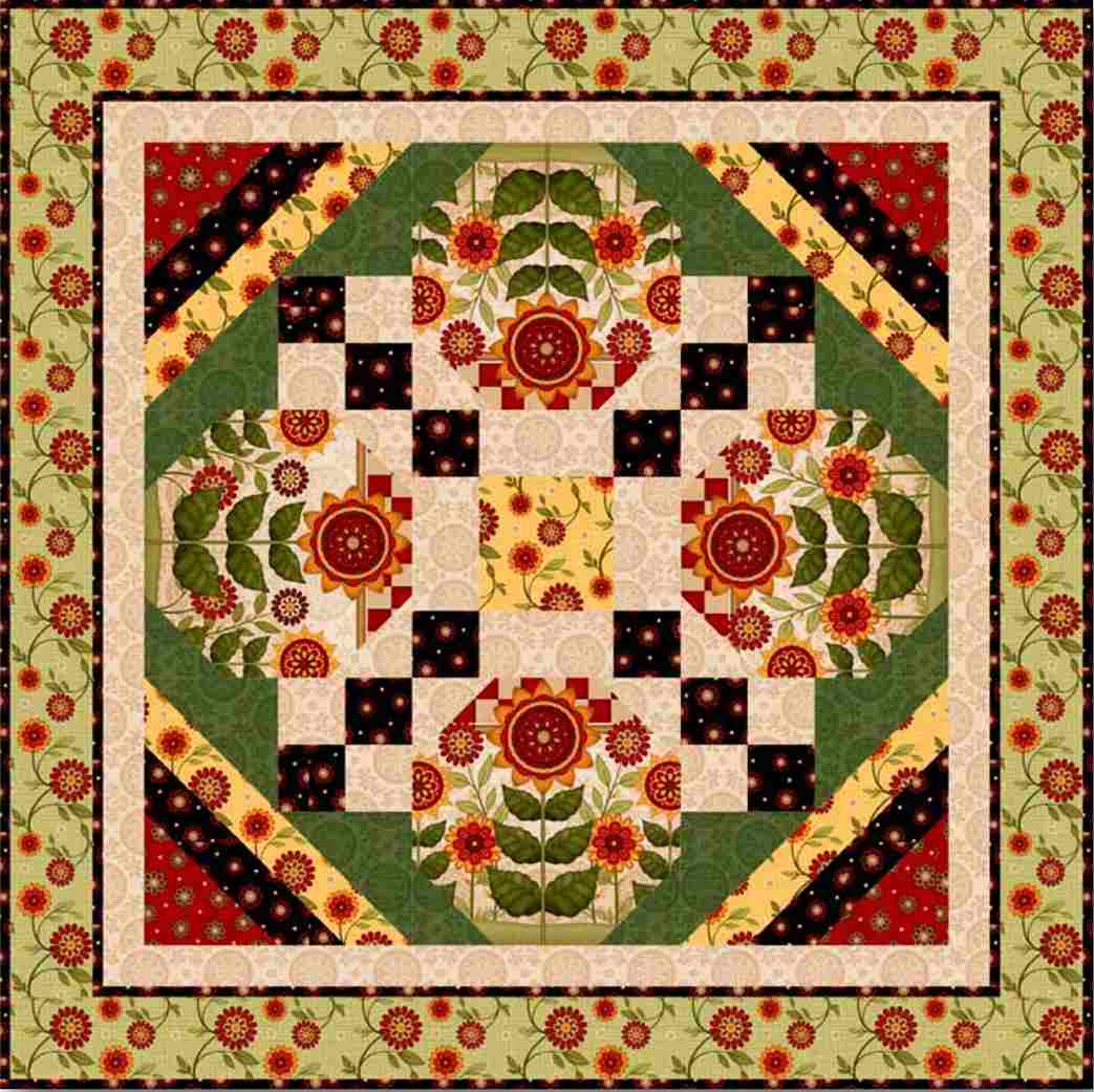 Sunflower Garden Table Topper - Free Quilt Pattern