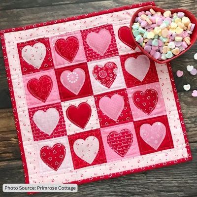 Sweethearts Table Topper Quilt Pattern - etsy