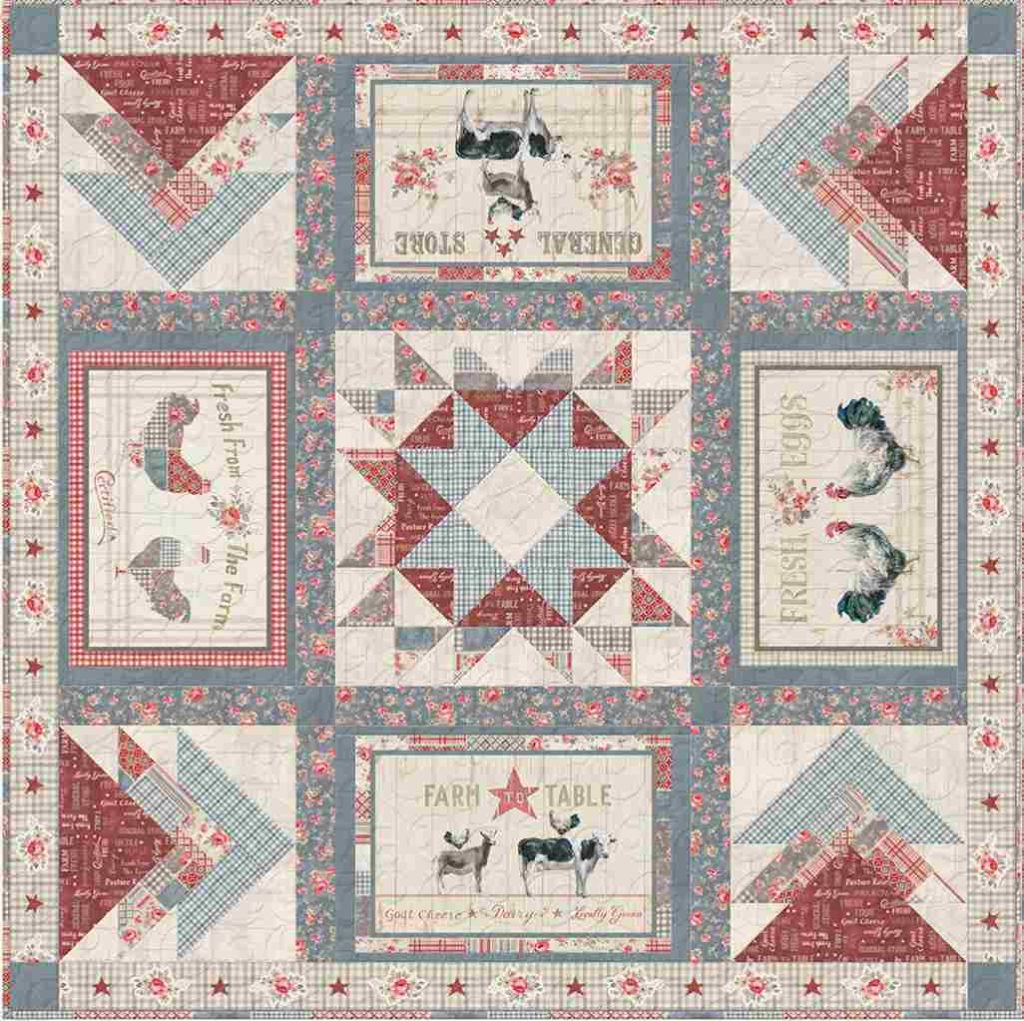 farmhouse chic table topper - free quilt pattern_