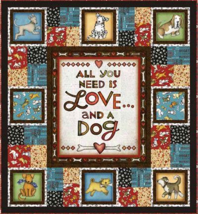 All you Need is Love and a Dog Quilt - Free Quilt Pattern