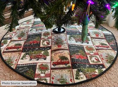 Christmas Tree Skirt Quilt Pattern Idea from Sewin4him