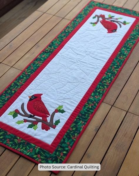 Christmas Cardinal Table Runner Quilt Pattern - etsy