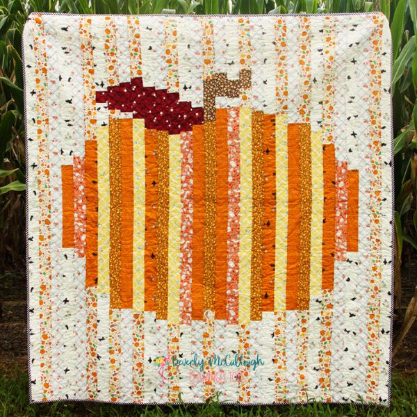 Colorful Strip Pumpkin Quilt - free quilt pattern