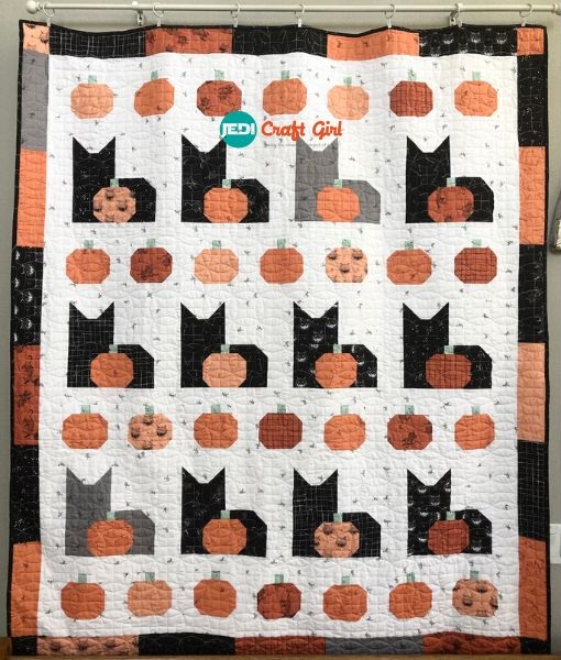 Pumpkins and Cats Quilt Pattern - etsy